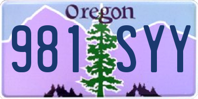 OR license plate 981SYY