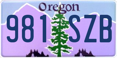 OR license plate 981SZB