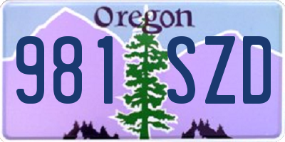 OR license plate 981SZD