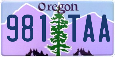 OR license plate 981TAA