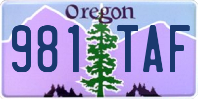 OR license plate 981TAF