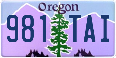 OR license plate 981TAI