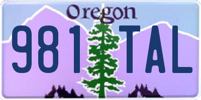 OR license plate 981TAL