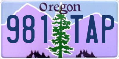 OR license plate 981TAP