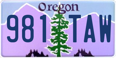 OR license plate 981TAW