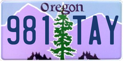 OR license plate 981TAY