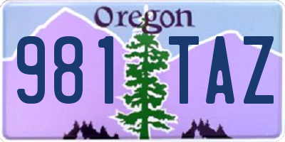 OR license plate 981TAZ