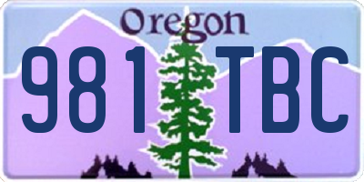 OR license plate 981TBC