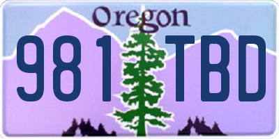 OR license plate 981TBD