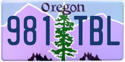 OR license plate 981TBL