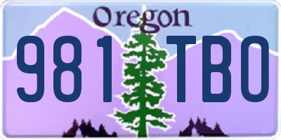 OR license plate 981TBO