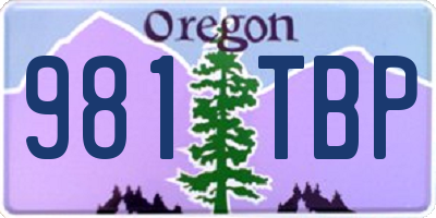 OR license plate 981TBP