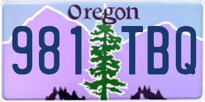 OR license plate 981TBQ