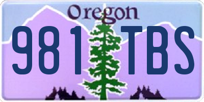 OR license plate 981TBS