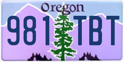 OR license plate 981TBT