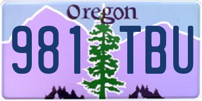 OR license plate 981TBU