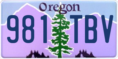 OR license plate 981TBV