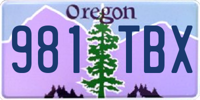 OR license plate 981TBX