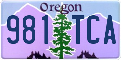 OR license plate 981TCA