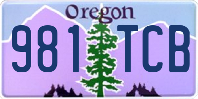 OR license plate 981TCB