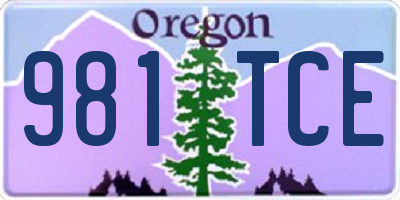 OR license plate 981TCE
