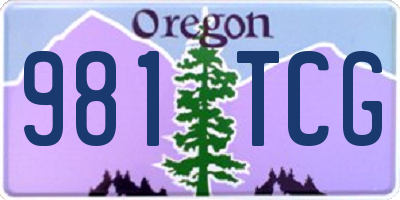 OR license plate 981TCG