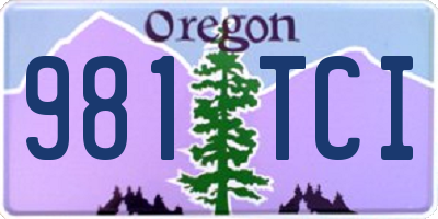 OR license plate 981TCI