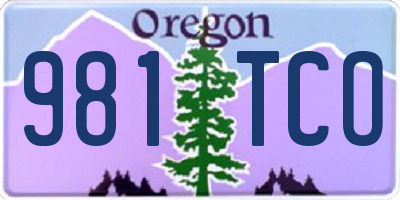 OR license plate 981TCO