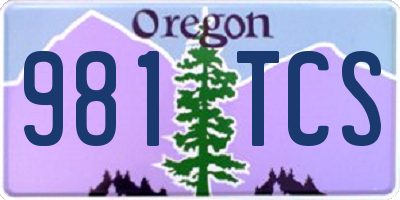 OR license plate 981TCS