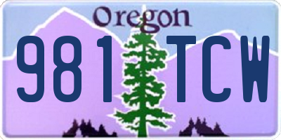 OR license plate 981TCW
