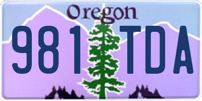 OR license plate 981TDA
