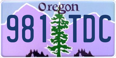 OR license plate 981TDC