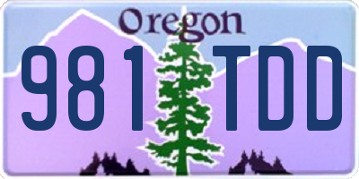 OR license plate 981TDD