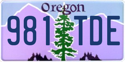 OR license plate 981TDE