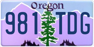 OR license plate 981TDG