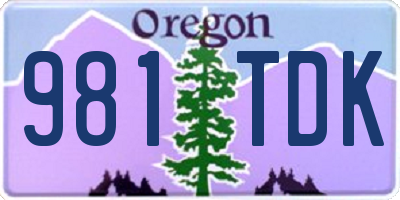 OR license plate 981TDK