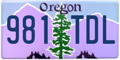 OR license plate 981TDL