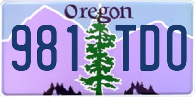 OR license plate 981TDO