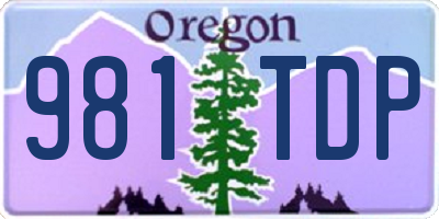 OR license plate 981TDP
