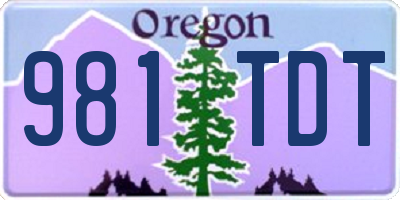 OR license plate 981TDT