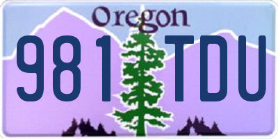 OR license plate 981TDU