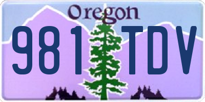 OR license plate 981TDV