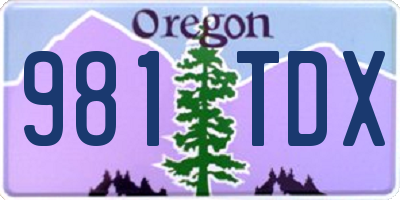 OR license plate 981TDX