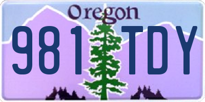 OR license plate 981TDY