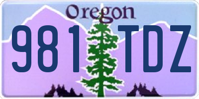 OR license plate 981TDZ