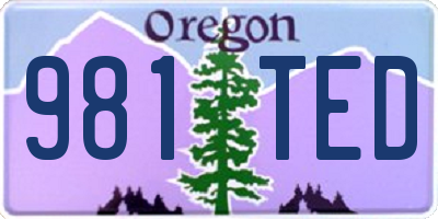 OR license plate 981TED