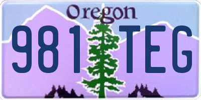 OR license plate 981TEG