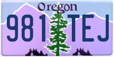 OR license plate 981TEJ