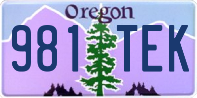 OR license plate 981TEK