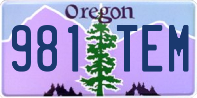 OR license plate 981TEM
